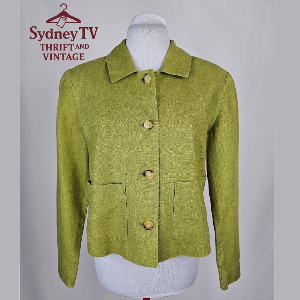 Clifford & Wills Green Linen Blazer - Petite